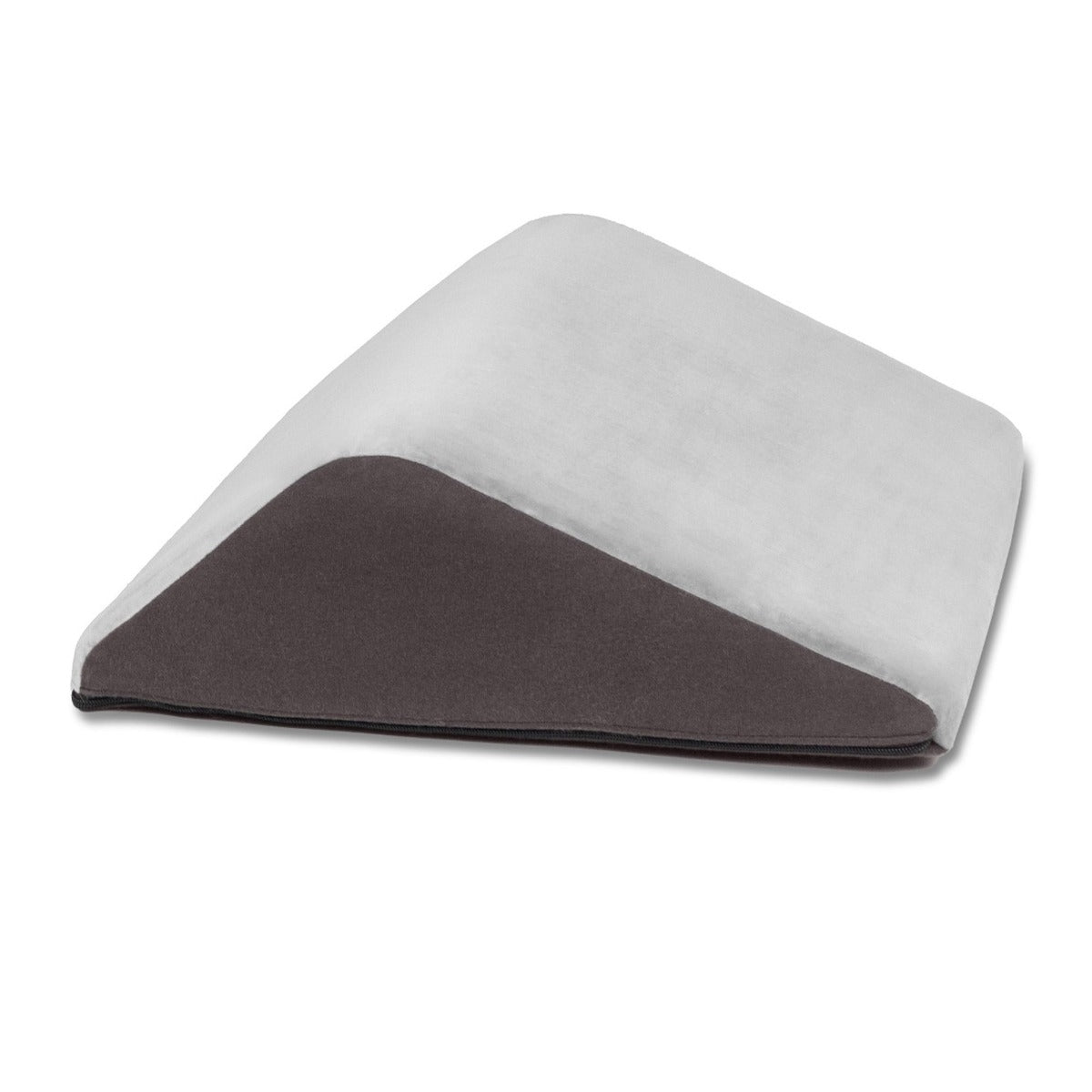 Gray and black knee pillow on a white background