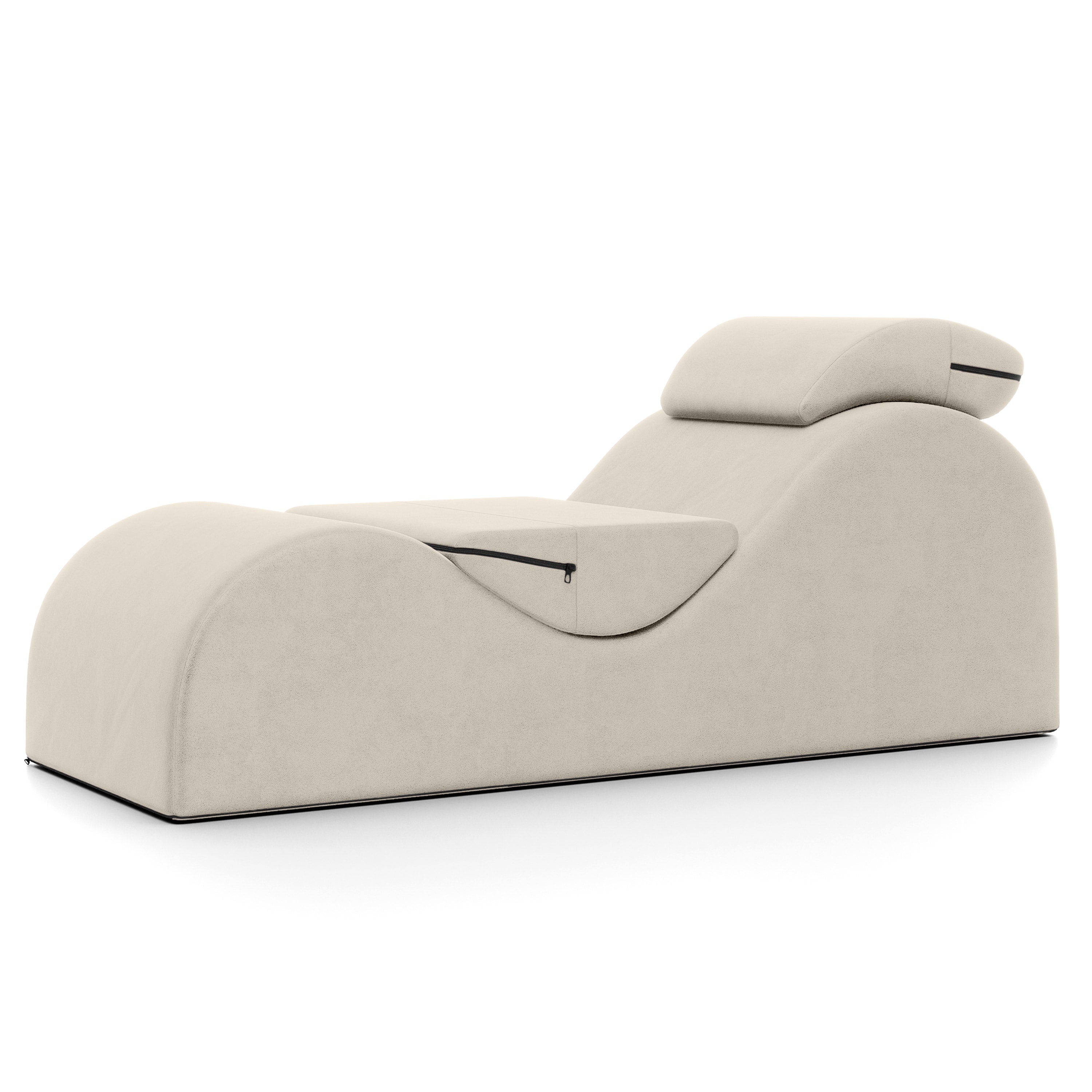 Beige lounge chair on a white background