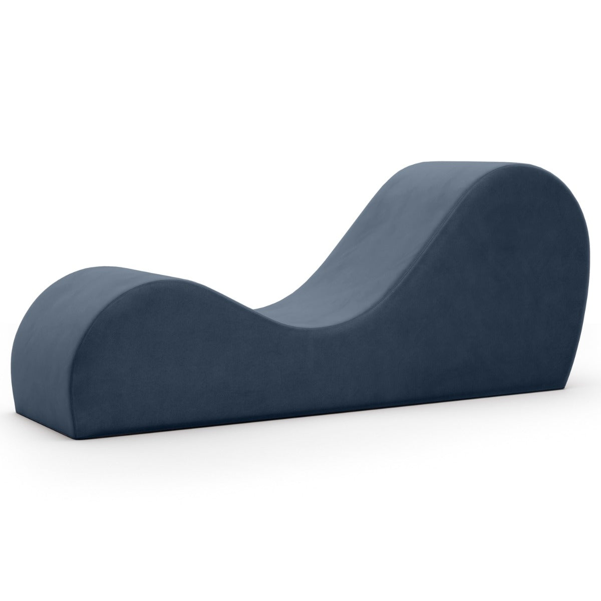 Blue foam roller on a white background