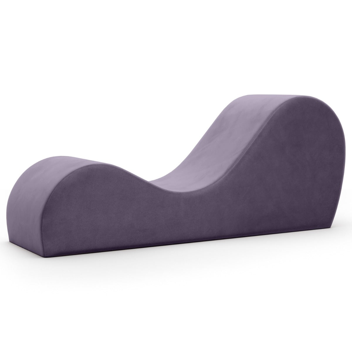 Purple curved cushion on a white background