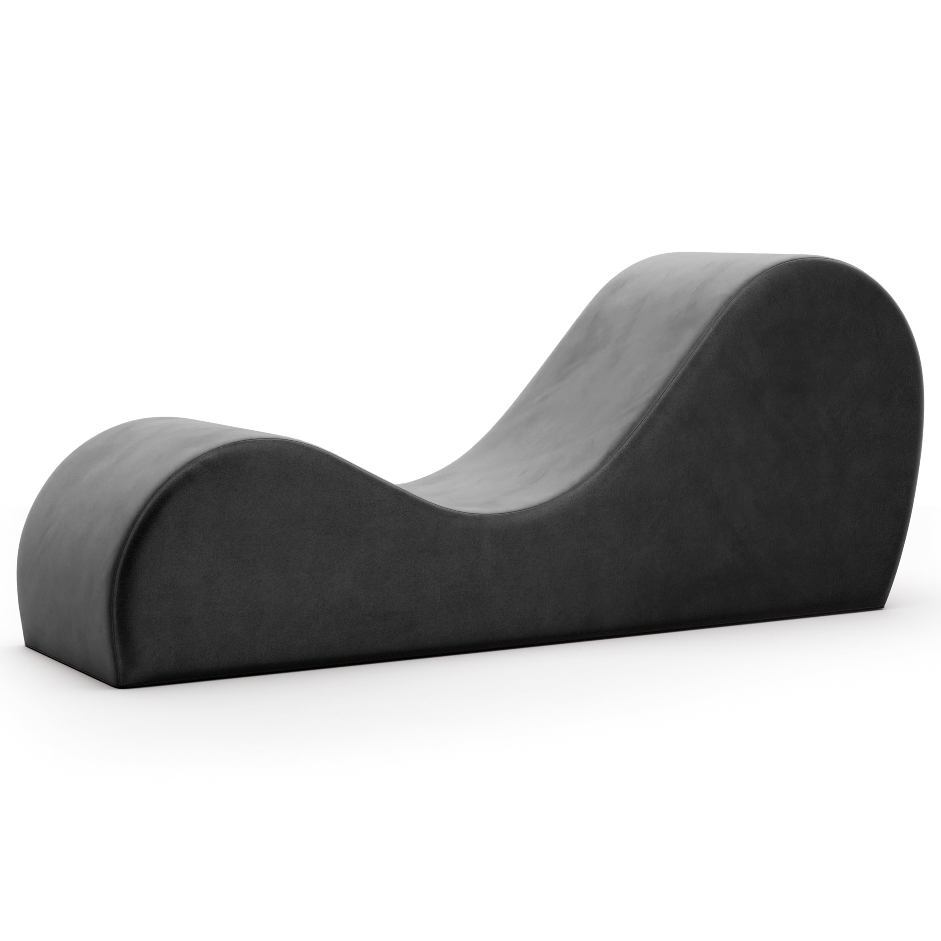 Black curved cushion on a white background