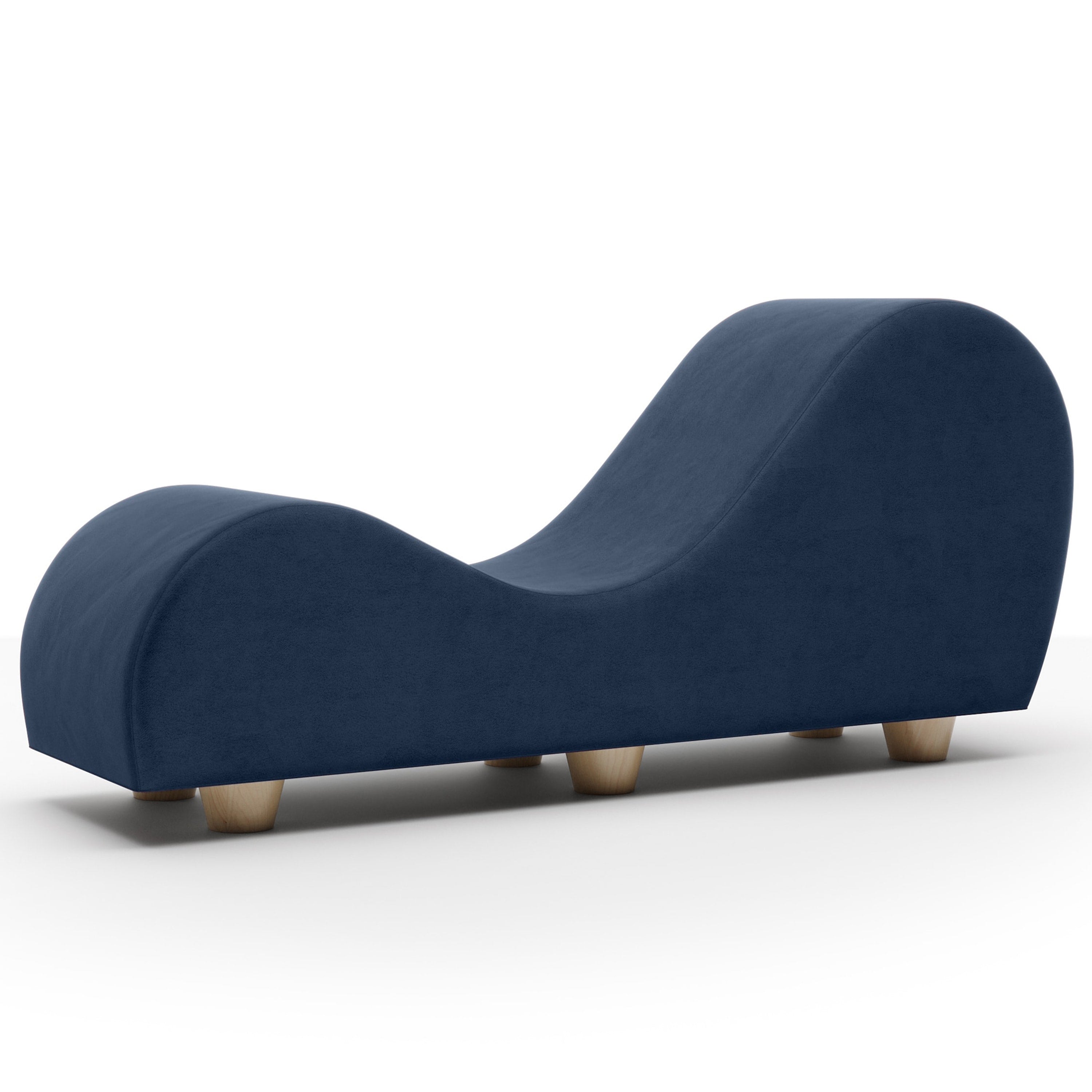 Blue lounge chair on a white background