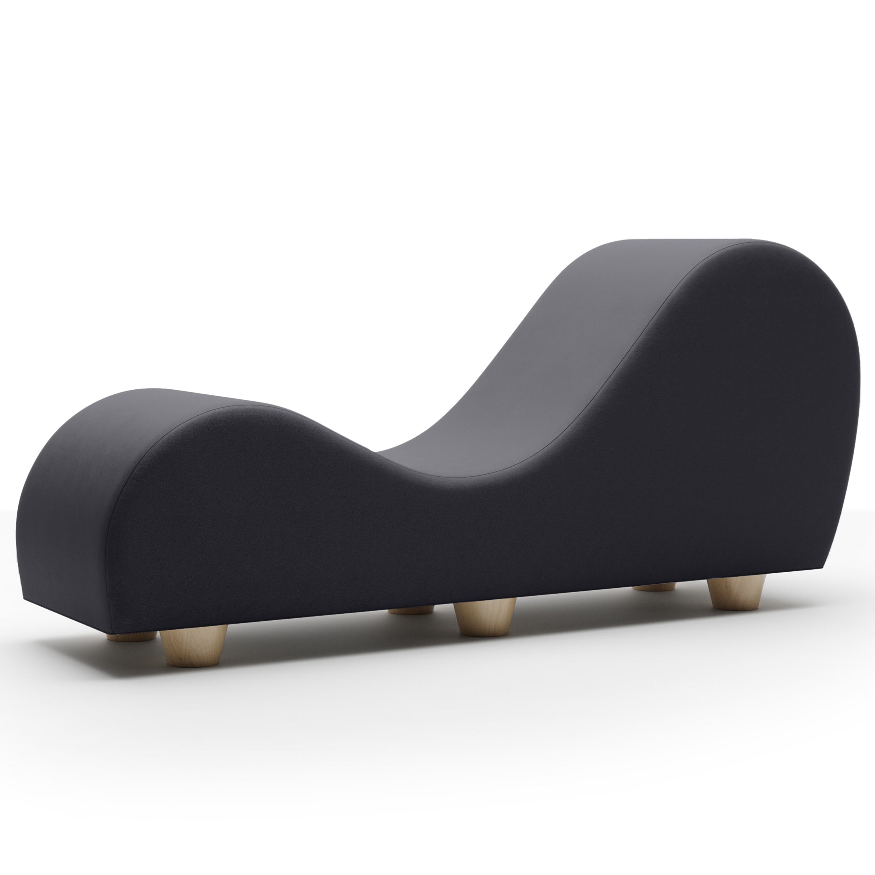 Modern black lounge chair on a white background