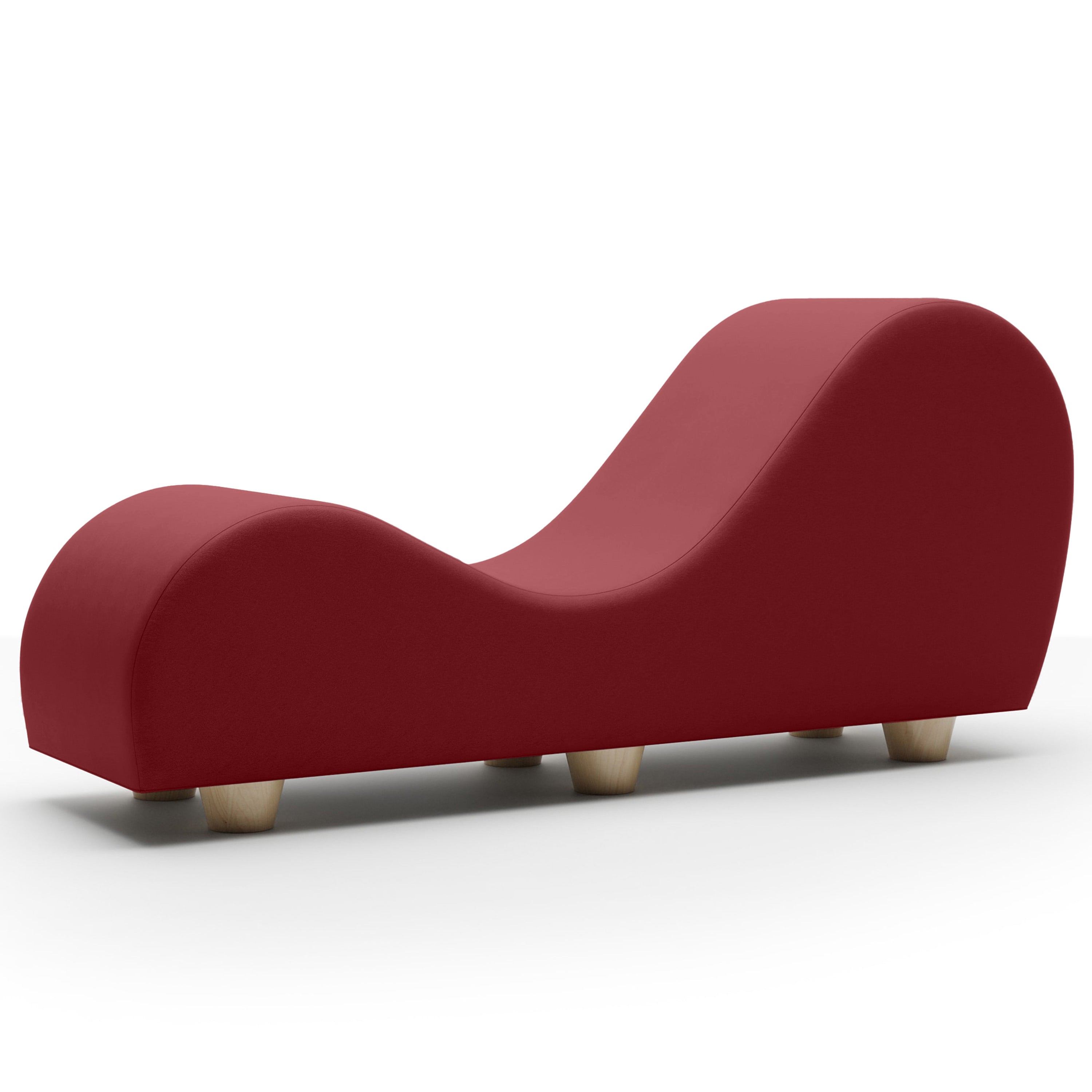 Red lounge chair on a white background