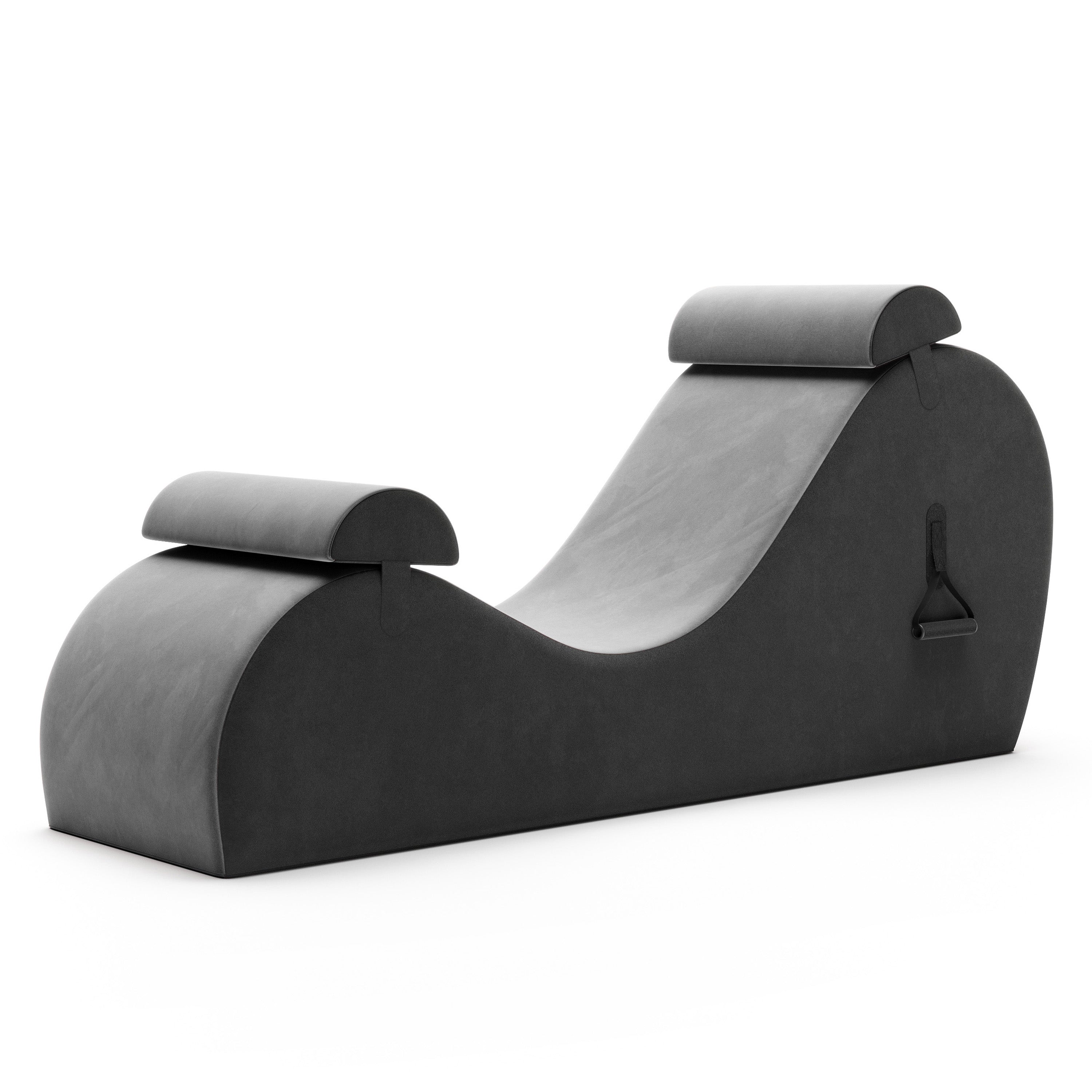 Modern black lounge chair on a white background