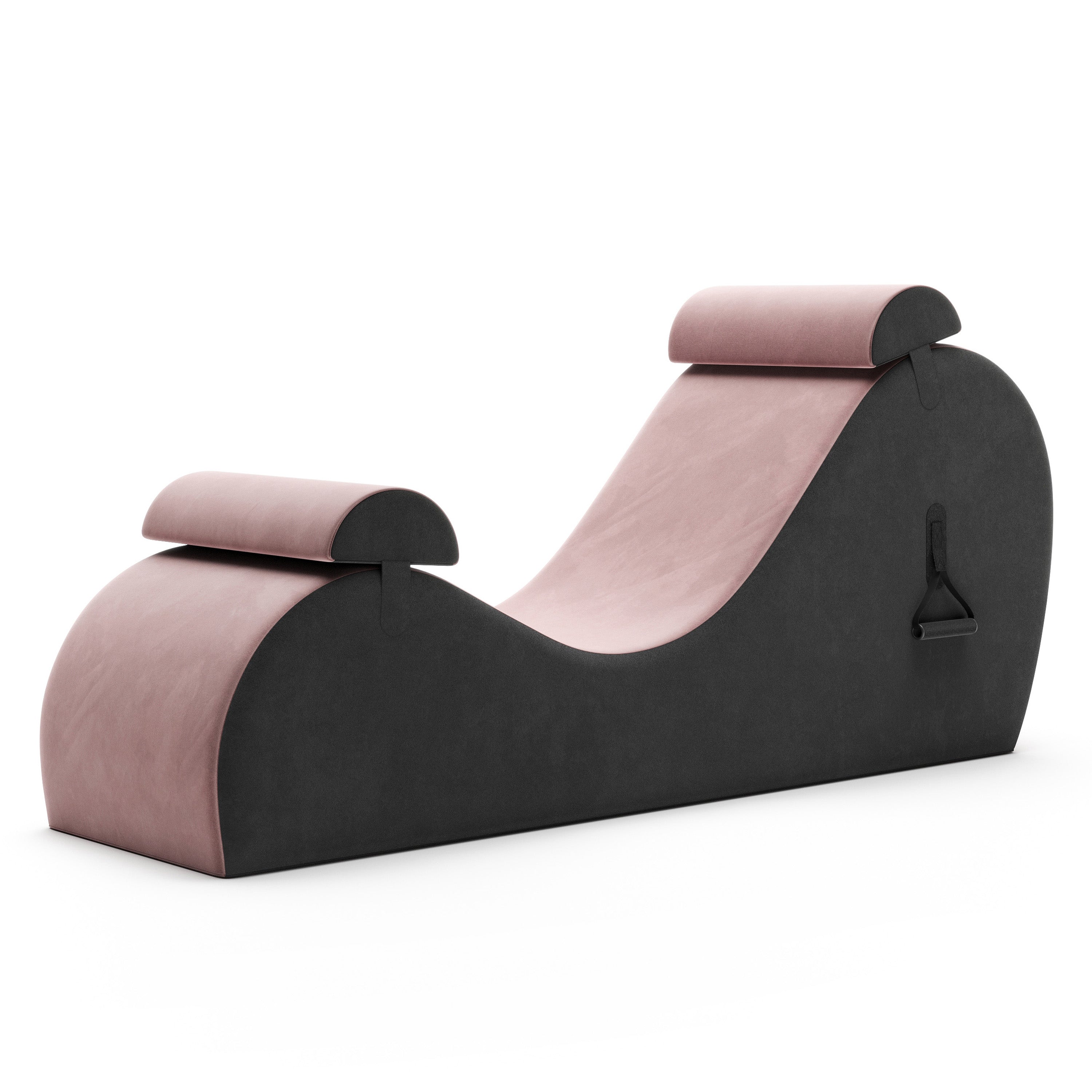 Modern chair with pink and black design on a white background