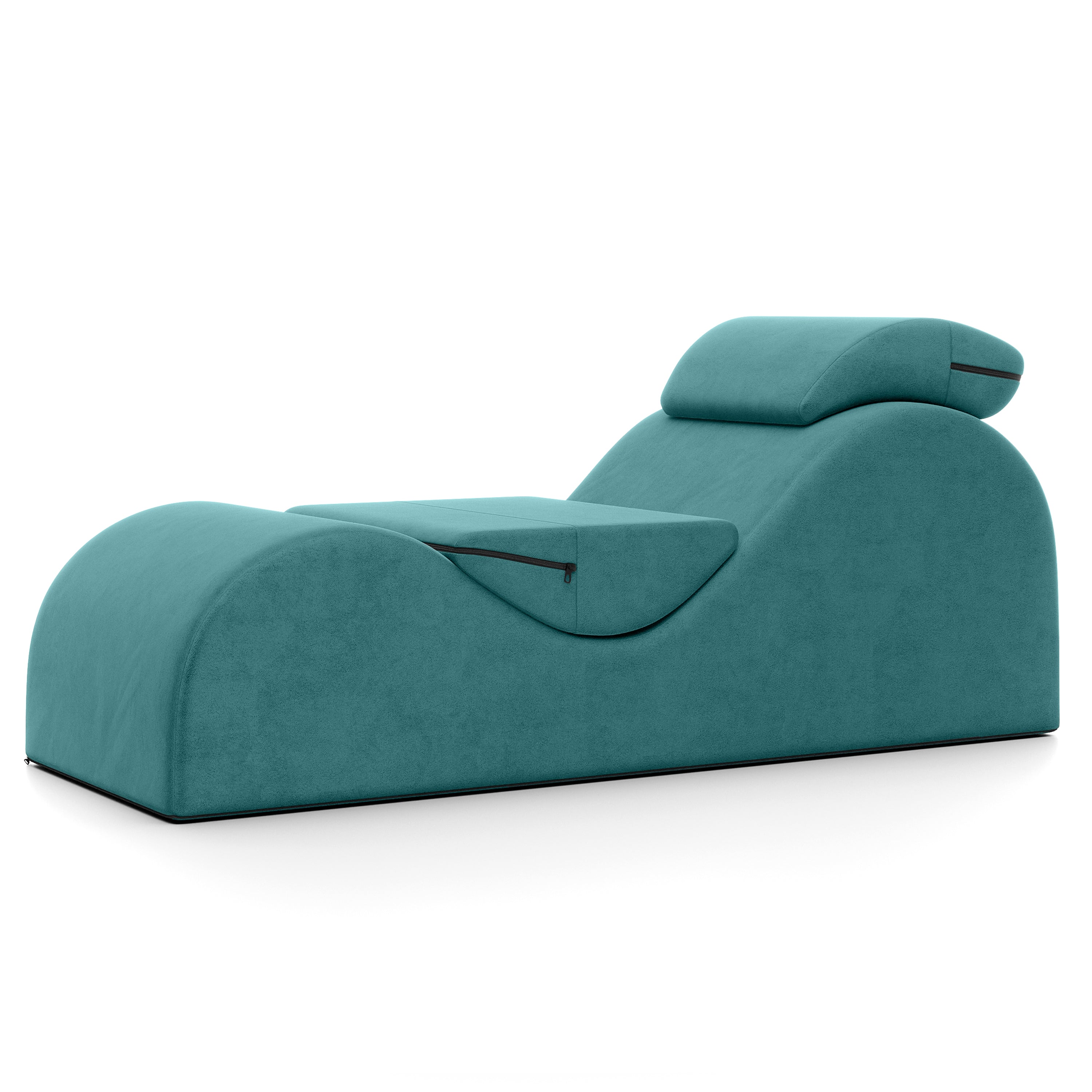 Teal lounge chair on a white background