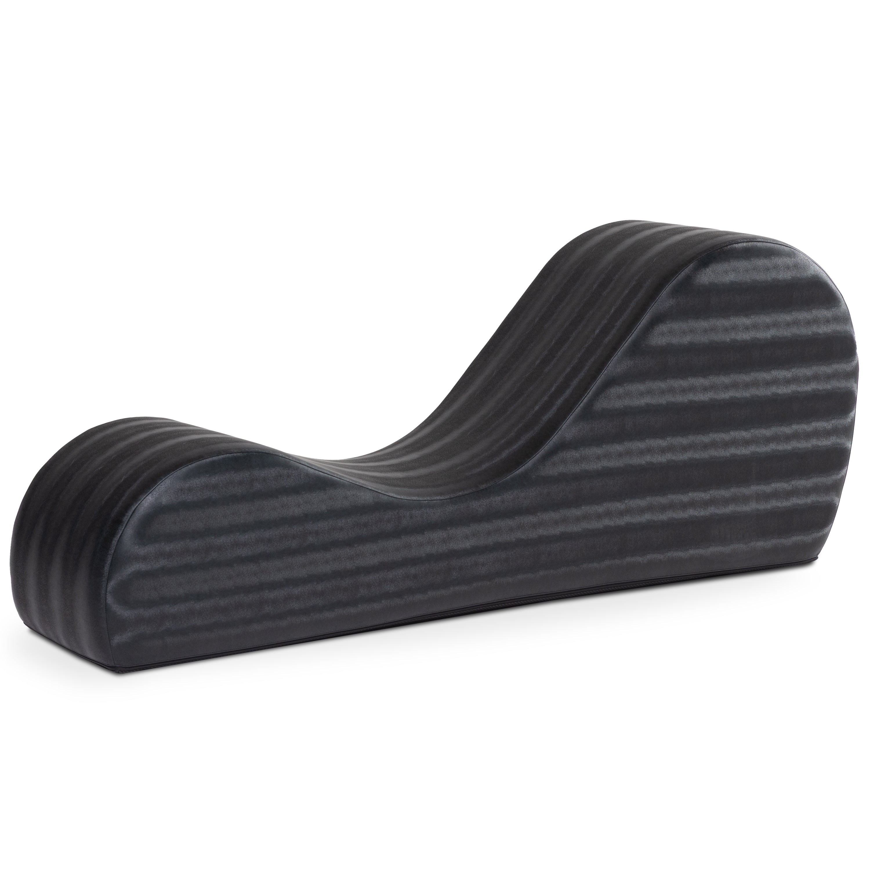 Black textured wedge on a light gray background