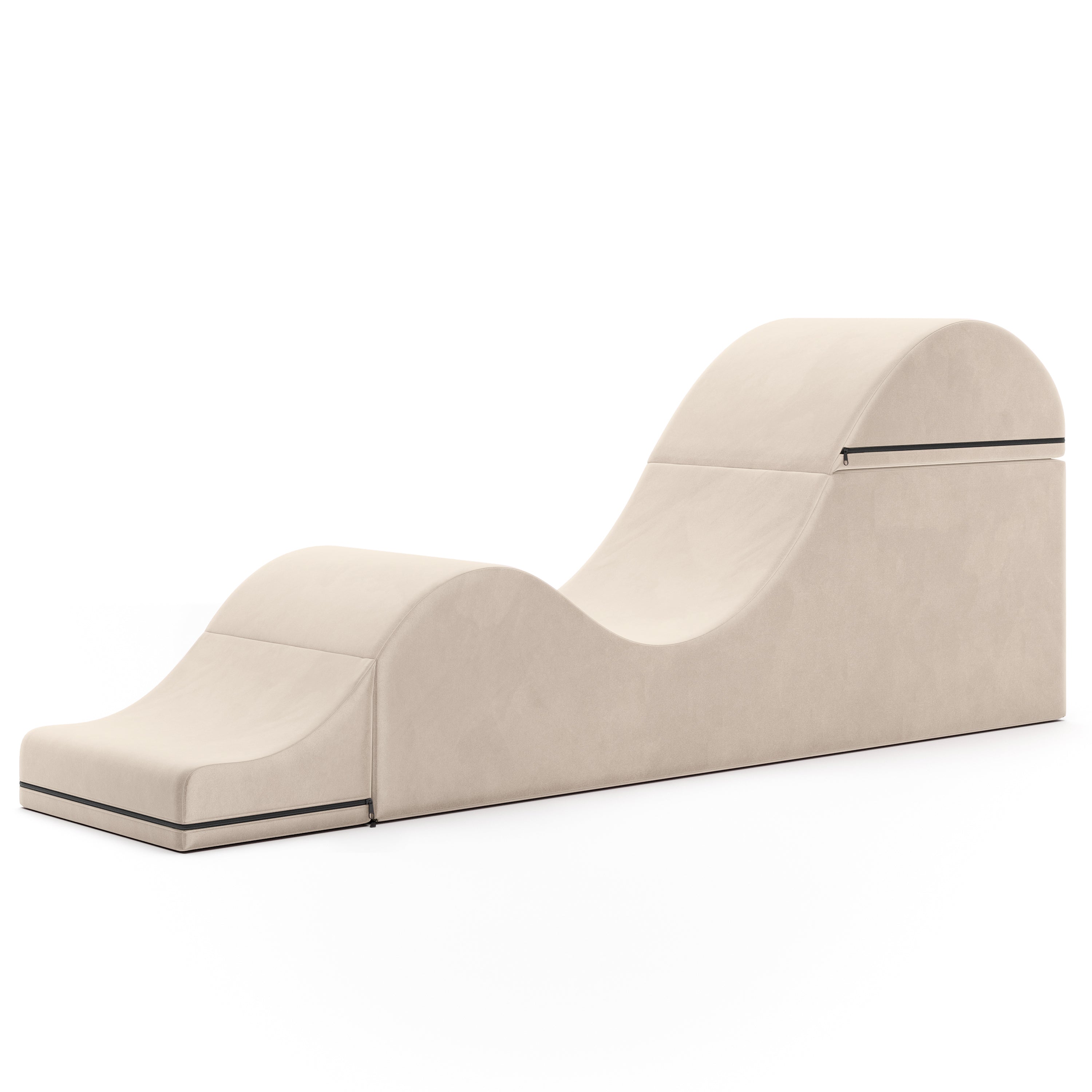 Beige chaise lounge on a white background