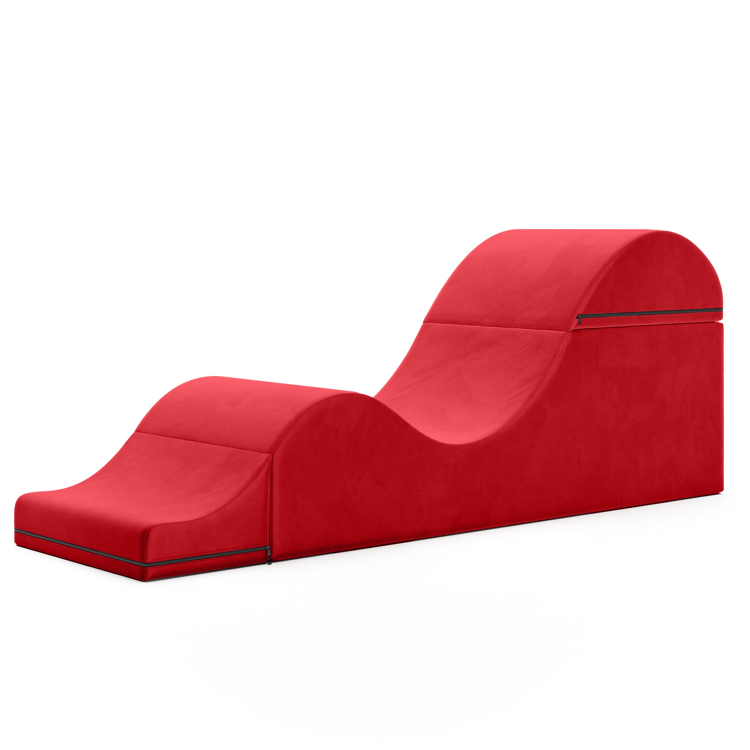 Red chaise lounge on a white background