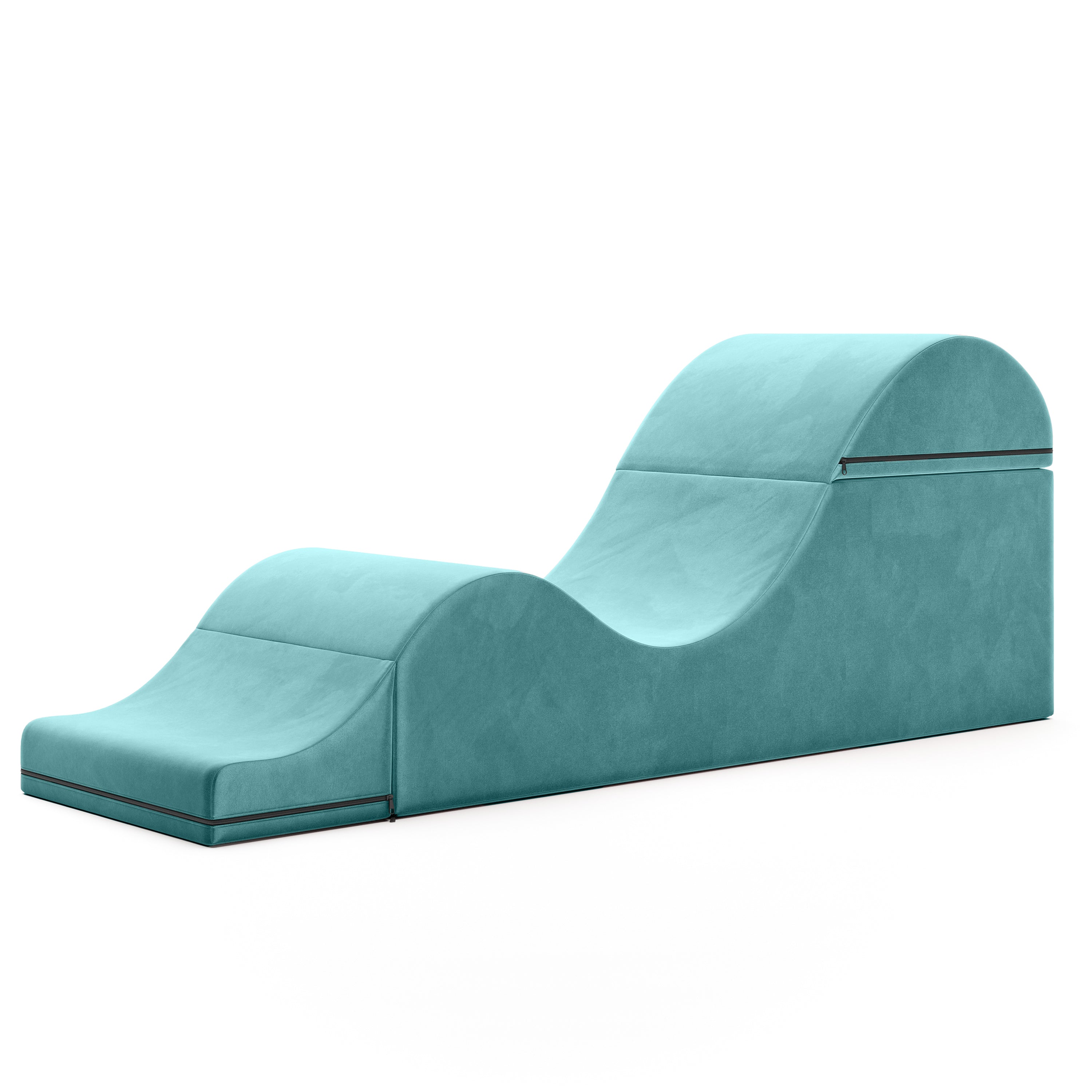 Turquoise chaise lounge on a white background