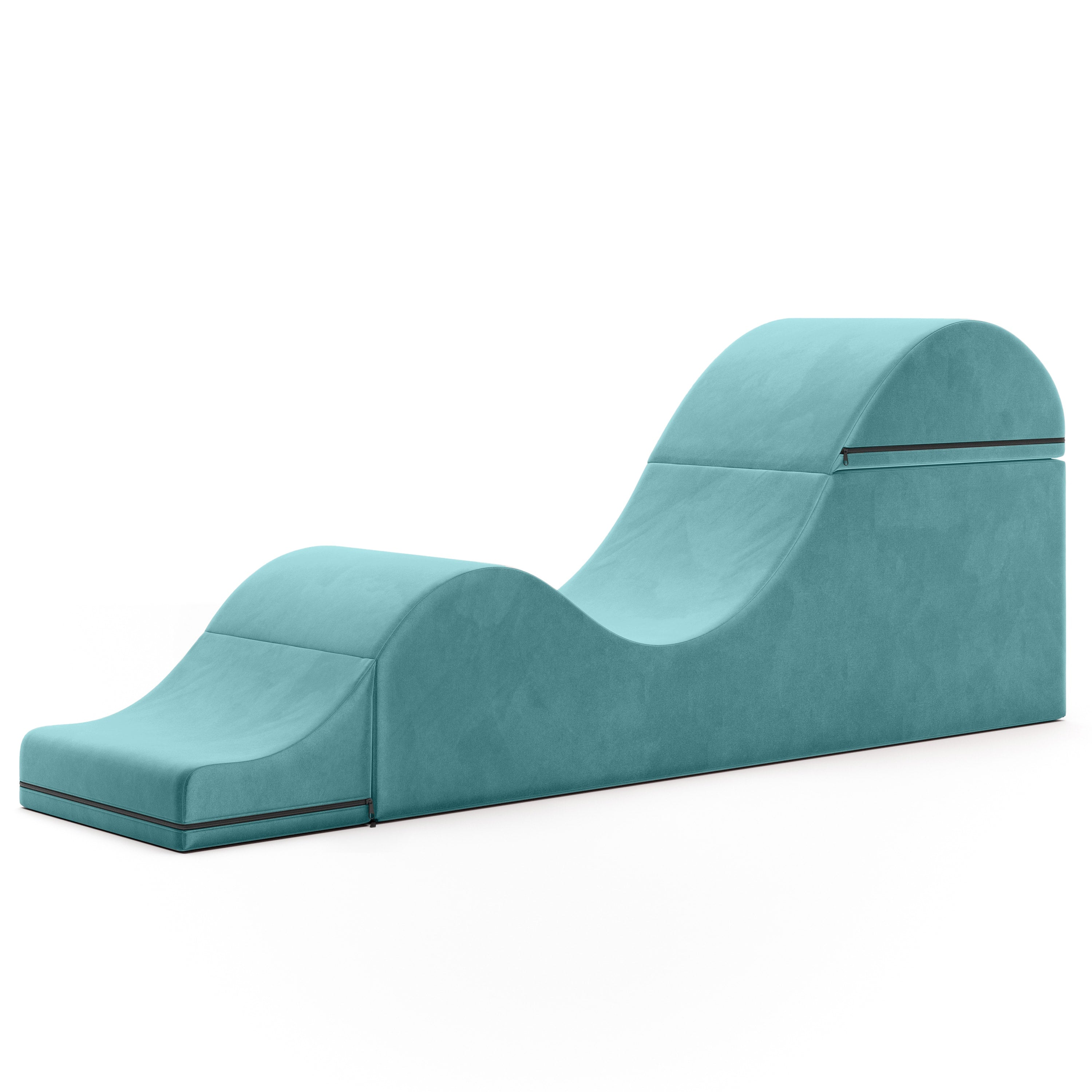 Turquoise chaise lounge on a white background